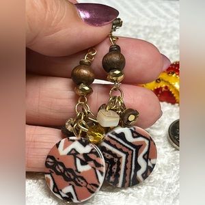 Vintage earrings with wood accent-cute